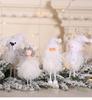 Party Decoration Christmas New Silver Silk Plush Standing Doll Window Snowman Decoration Gift