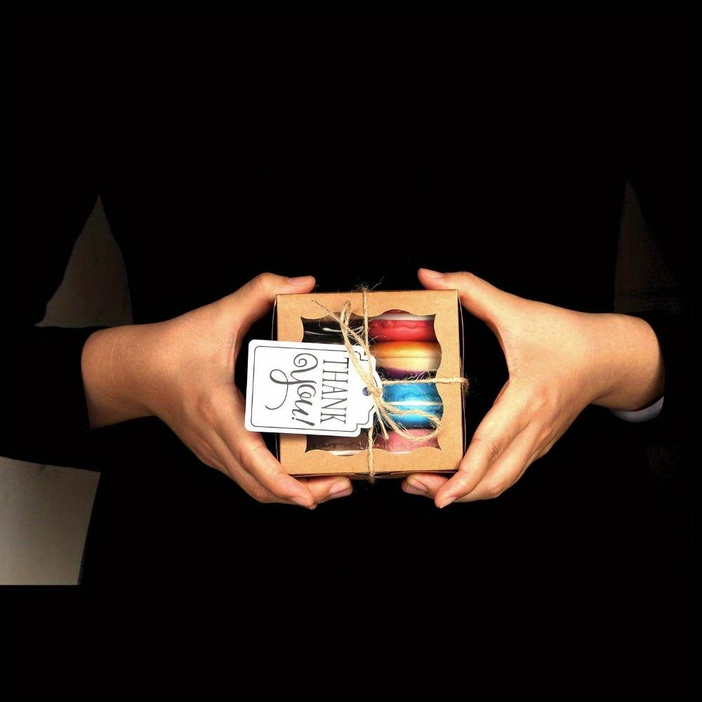 10pcs Khaki Clear Window Bakery Boxes Individual Cupcake Boxes Cookie Boxes Gift Box Gift Packing Box for Cookies Donuts Macaroon Mini Cake Boxes
