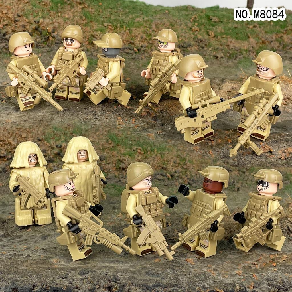 Soldato del deserto mimetica squadra speciale minifigure accessori piccole particelle giocattoli per bambini