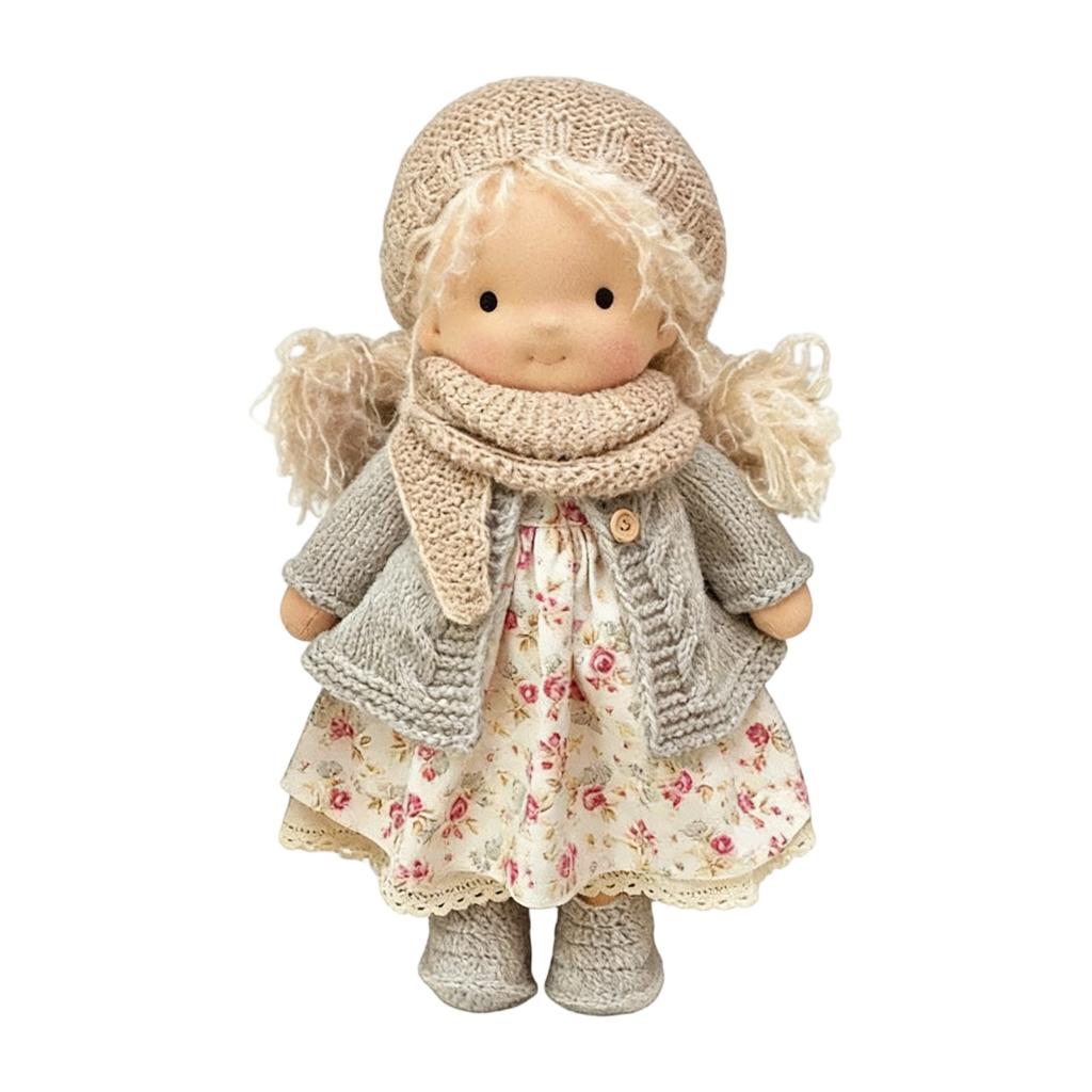 - Doll - Handmade Artist Crafted Doll With Interchangeable Outfits, DIY Dress-Up Doll For Creative Play