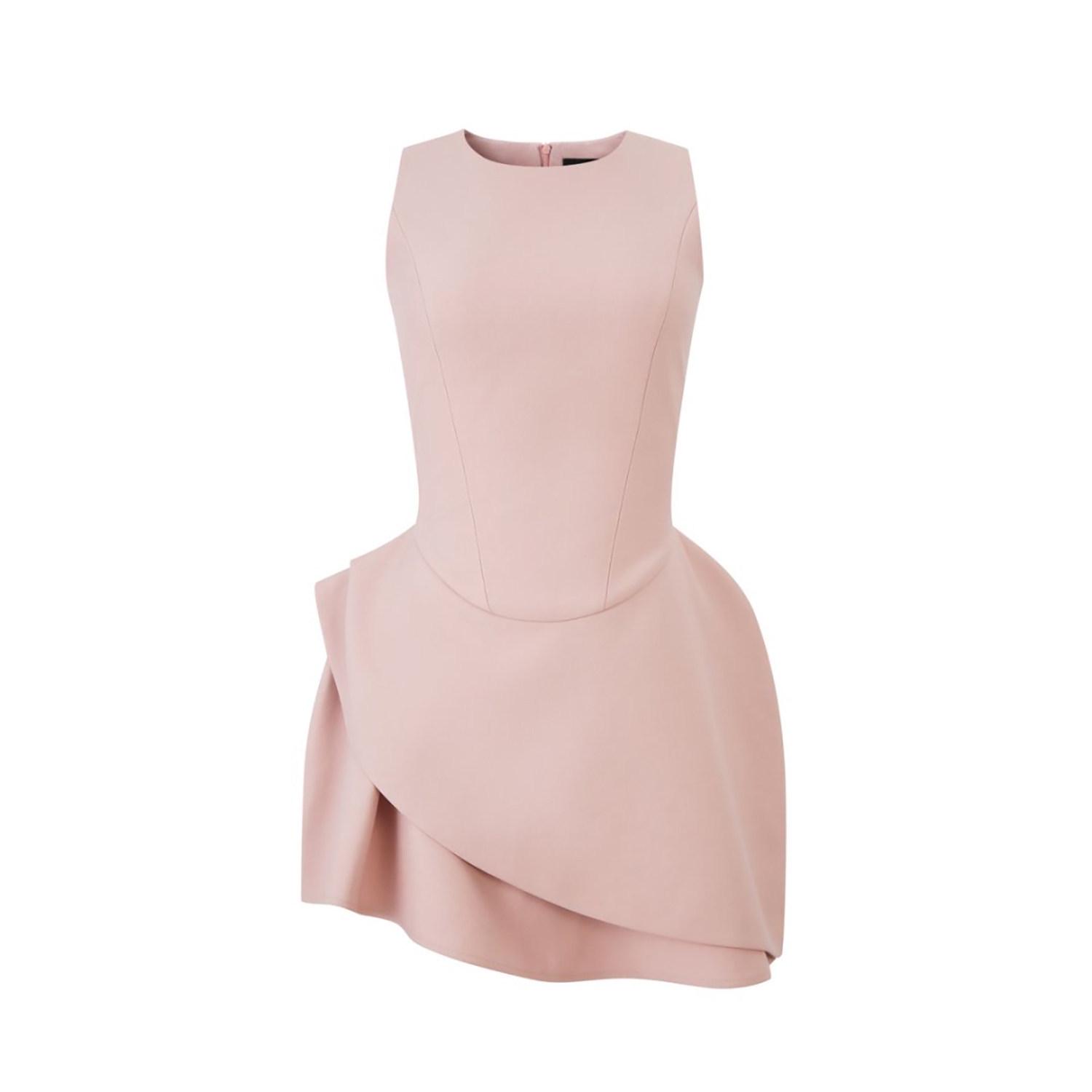 

Irregularly Cut Pink Bud Skirt - Summer Short Dress for Women with High-End Feel Extra Small