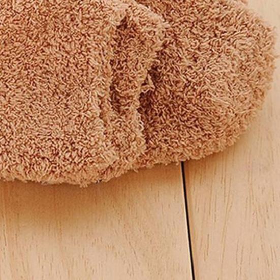 1 Pair Winter Socks Breathable Stretchy Plush Socks Free Size Fluffy Men Crew Socks for Bed Living Room