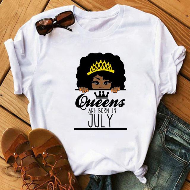 2025 Afrikanisches Mädchen Print Damen Sommer T-Shirt, Kurzarm Oberteil