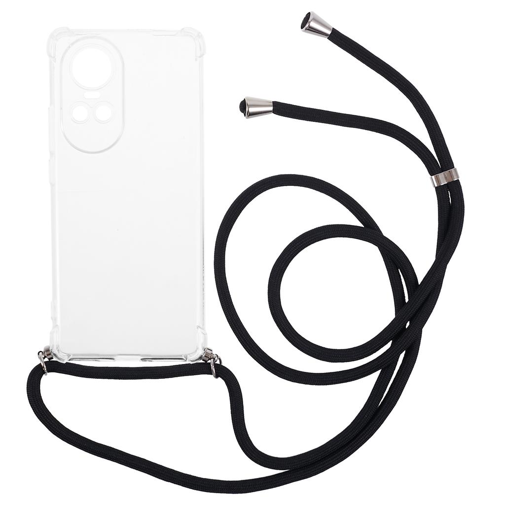 For Oppo Reno10 5G (Global)/Reno10 Pro 5G (Global) Case Anti-drop Clear TPU Cover with Lanyard