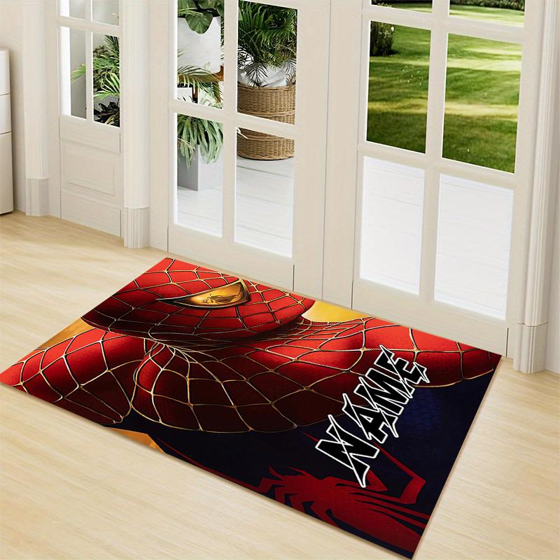 Custom Name Spider-Man Comic Artwork Carpet Rug Customizable Soft Washable Anti-Slip Home Living Room Sofa Mats Personalized Rug. 09097