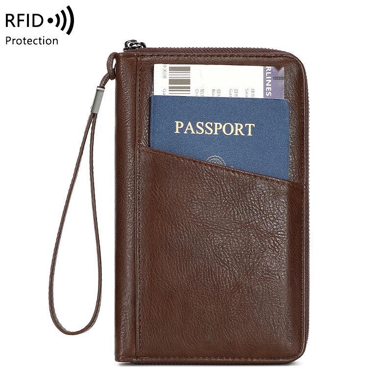 RFID Anti-Magnetic Multi-Functional Passport & Document Wallet with Zipper
