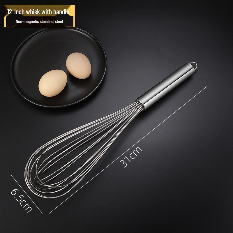 Island Qi Stainless Steel Egg Whisk - Modern, Simple Baking Utensil for Mixing Egg and Cream
