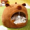 Cat Cave Warm Bed Soft Indoor Puppy Sleeping Bed With Capybara Design Small Cat Winter Warm Cave For Indoor Bedroom Living Room