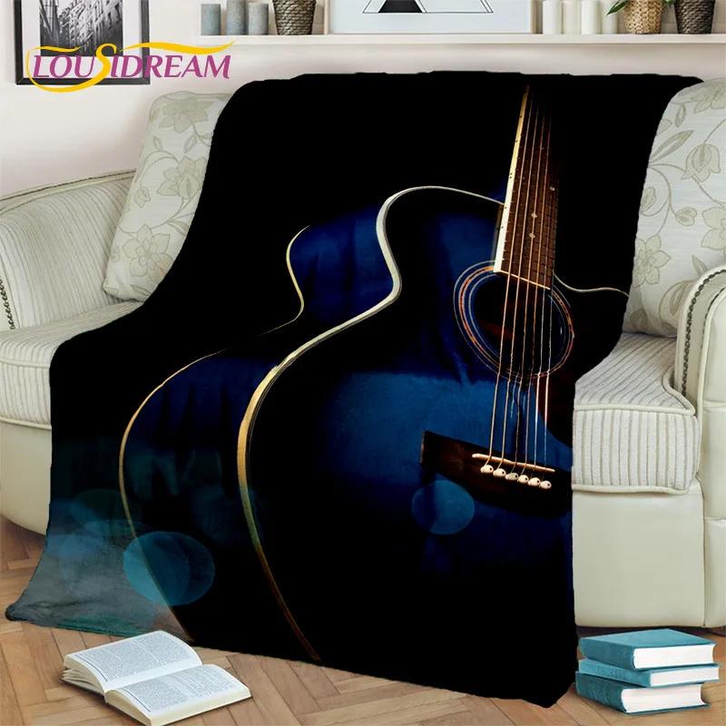 Cobertor de Guitarra Elétrica Baixo Guitarra Clássica, Manta para Casa Quarto Cama Sofá Piquenique Escritório Caminhadas Lazer Cobertura para Sesta Infantil