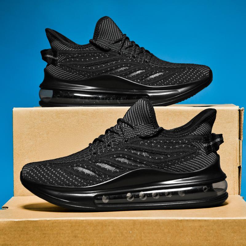 

Мужские спортивные кроссовки для бега, марафонские, мужские, дышащие, легкие, женские, удобные, атлетические, нескользящие, амортизирующие, повседневные кроссовки 44 чёрный