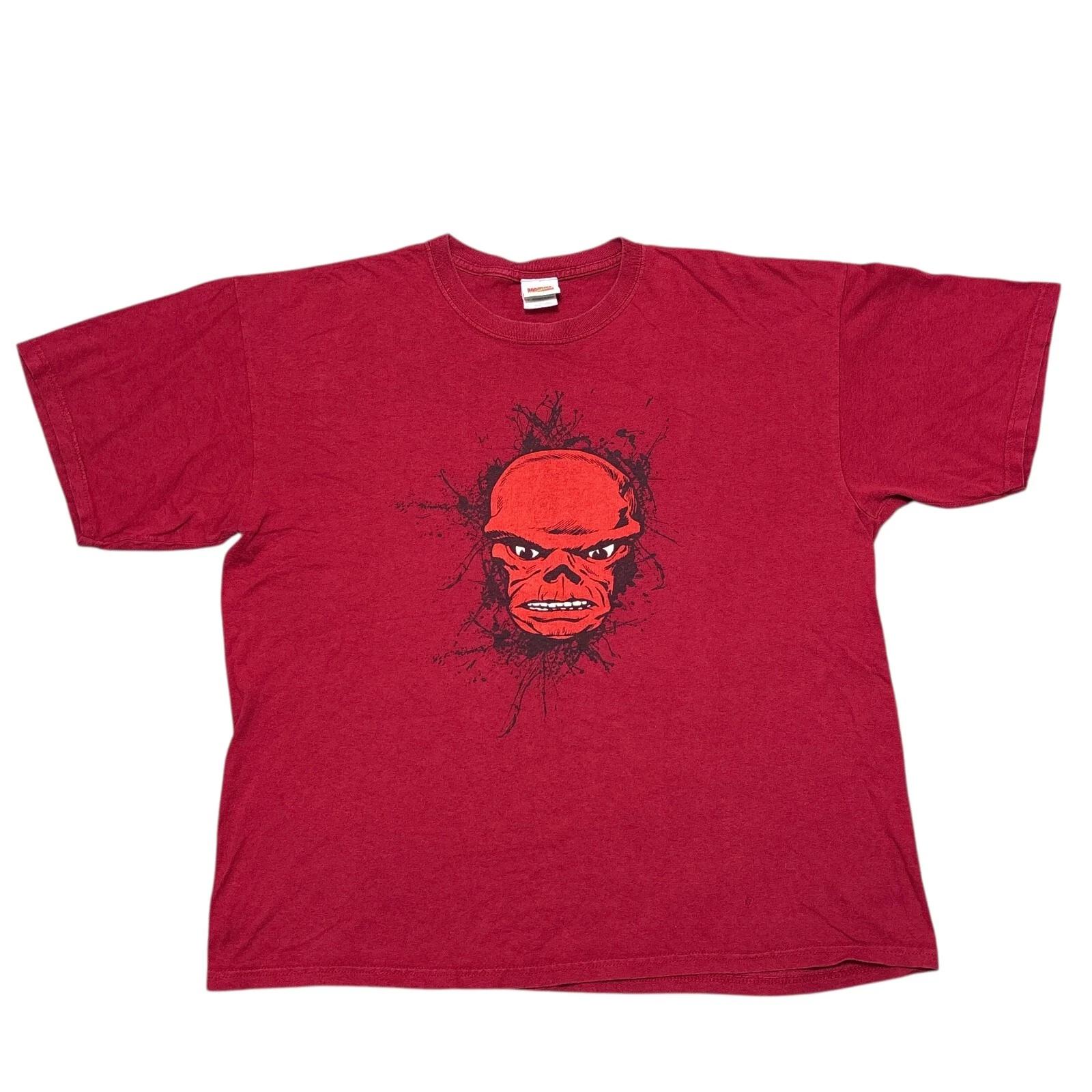 Vintage Marvel Shirt XL Red Skull Movie Promo Comics Captain America Graphic Tee S