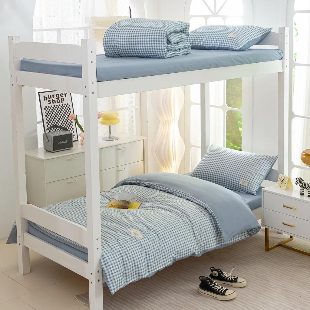 Plant Cashmere Student Dormitory Three-piece Bed Kit Single Double Household Bed Sheet Quilt Cover Popular