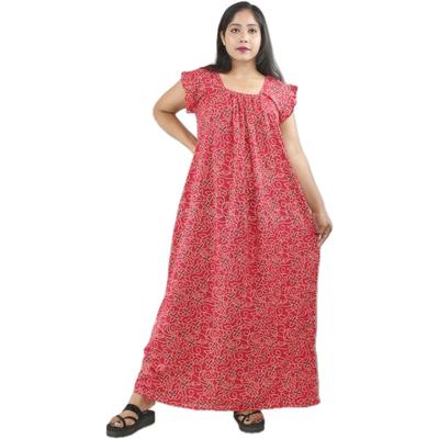 Baumwolle Bedruckt Freizeitkleidung Nachthemd Indische Frauen Nachtwäsche Maxi Nachthemd Kleid