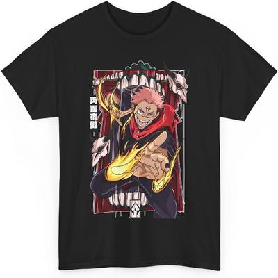 Jujutsu Sukuna Anime T-Shirt Unisex Kaisen Ryomen Anime Japanese Cotton JJK M-06