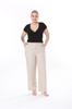 Women's Style Plus Size Pants Linen Comfortable Fit Elastic Waist Big Size Trousers