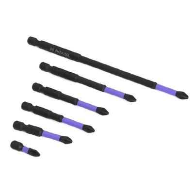 6Pieces Magnetic Non-Slip Drill Bit Portable Magnetic Bit Set Shockproof PH2 Impact Driver Bit Set Magnetic Head
