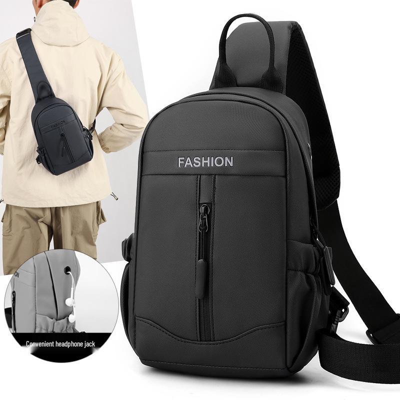 Trendy Men's Multifunctional Water-Repellent Crossbody Chest Bag and Backpack