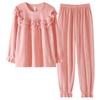 Pajamas Women'S Spring And Autumn Coral Fleece Thin Fleece Winter Autumn And Winter Flannel Winter Loungewear Set
