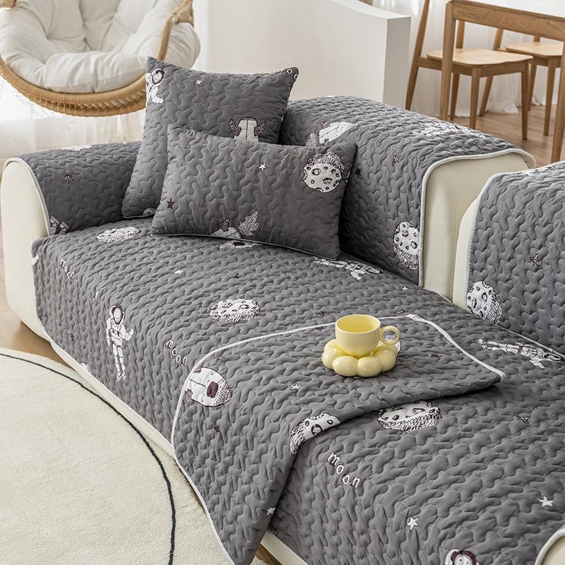 Plaid Sofa Cushion Four Seasons Universal Non-Slip Simple Modern All-Inclusive Anti-Scratching Cute Cushion Set Cover Cloth