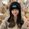 Earmuffs Woolen Beanie Hat Solid Color Winter Hood Hat Cute Plush Ear Protection Hat  Female/Girls