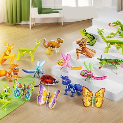 Puzzle Children's Paper 3D Stereoscopic Insect Puzzle Kindergarten Fun Handmade DIY Animal Toys