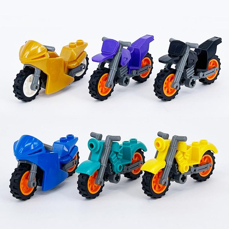 Armed Police Figures Military Building Blocks RacingTtraffic Police SWAT Escort Motorcycle Helmet Bricks MOC Toys For Kids J056