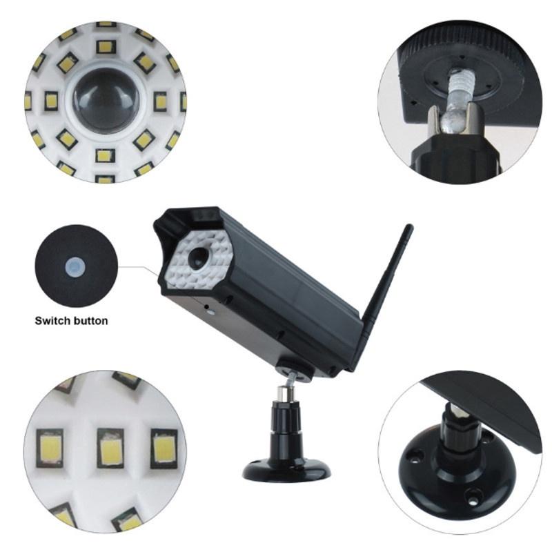 LED Solar Power Street Light PIR Motion Sensor Spotlight Outdoor Lamp Garden Yard Simulation Monitoring Security Black