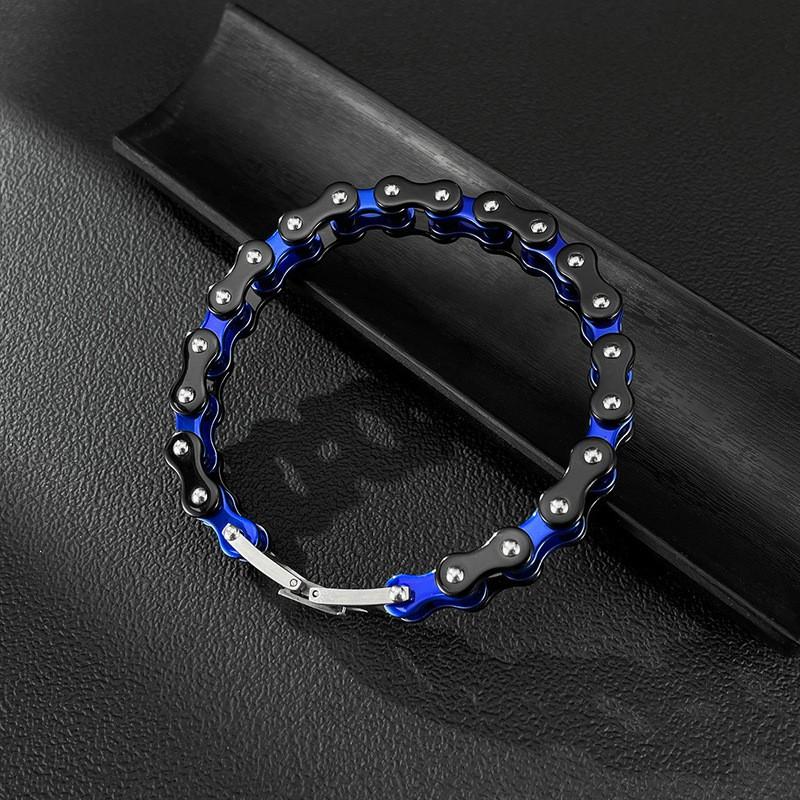Mens Titanium Steel Cycling Bracelet With Geometric Asymmetrical Design Biker Safety Gear Accessory