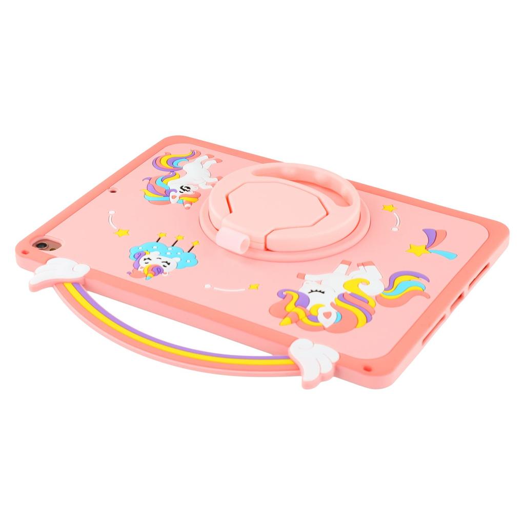 Tablet Case For iPad 10.2 (2021)/(2020)/(2019)/Air 10.5 inch (2019) Handle Rotating Kickstand Unicorn Silicone Cover