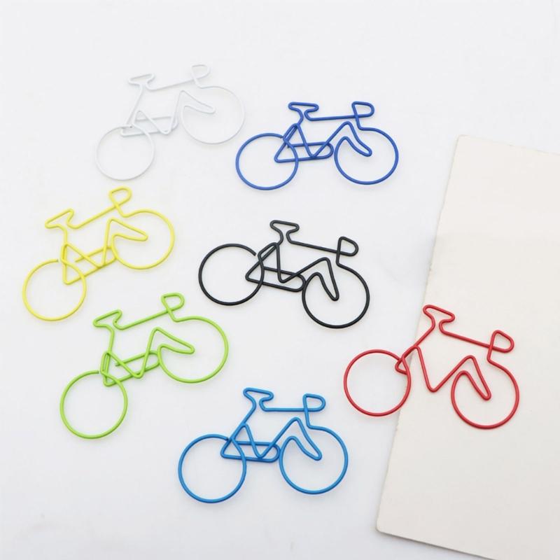 15 Stück Fahrradform Büroklammer 55x35mm Kleine Metallklemme Aktenordner-Clip Buchseitenmarkierungs-Clips für Büro Schule