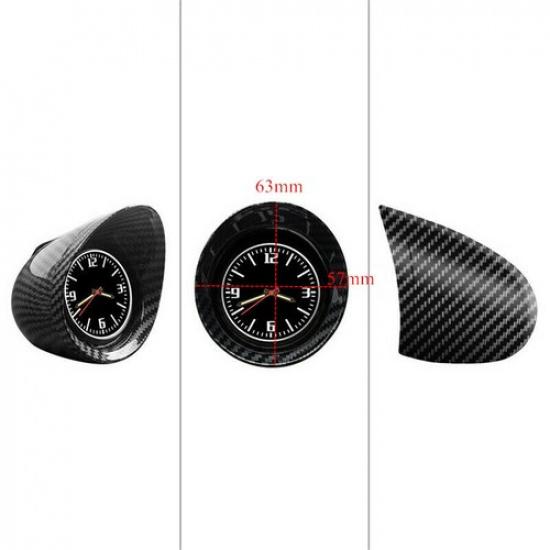 Dashboard Clock Luminous Backlight Car Interior Dash Mount Carbon Fiber Look
