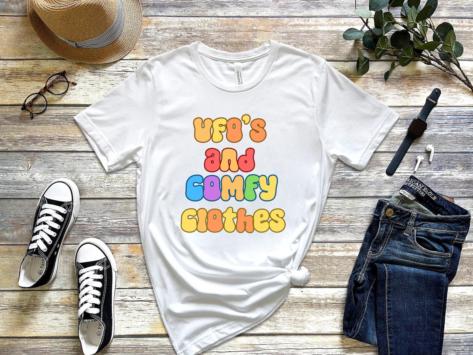 Cute UFO UFO s and Comfy Clothes T-Shirt, Stand out, UFO, Funny, Multicolor, unisex, Graphic T-Shirt Inspired by UFOs T-Shirt 3XL