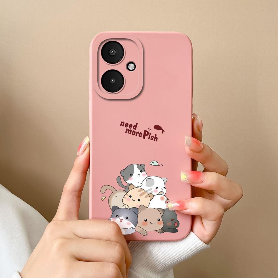 Cute Owl Cat Cartoon Pattern Back Cover For Xiaomi Poco M6 5G X6 Pro F6 F5 Pro Phone Cases Liquid Silicone Screen Protector Housing Bumpers For Xiaomi