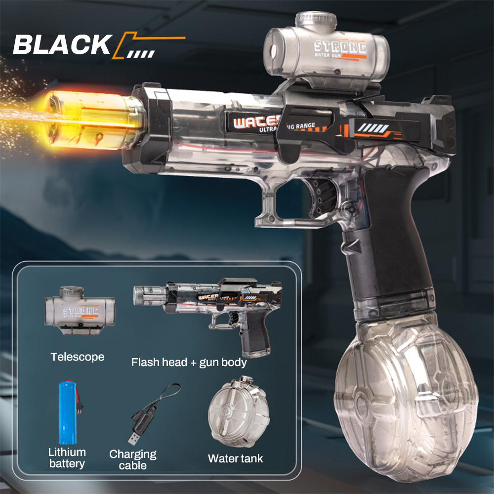 New Electric Water Gun With Realistic LED Light Effects High-pressure High-speed Powerful Outdoor Water Gun Toys USB charging