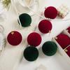 12pcs 6cm Christmas Ball Ornaments Vintage Style Gold Hanging Caps Flocked Christmas Hanging Ball Round Shape