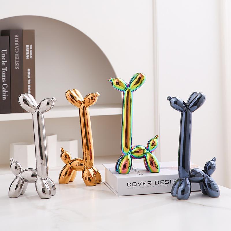 Nordic Luxury Ceramic Balloon Dog Ornament for Home Décor