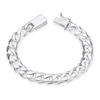 10MM Silver Bracelet for Men Textured Side Design Stylish Mens Jewelry Trendy Accessory