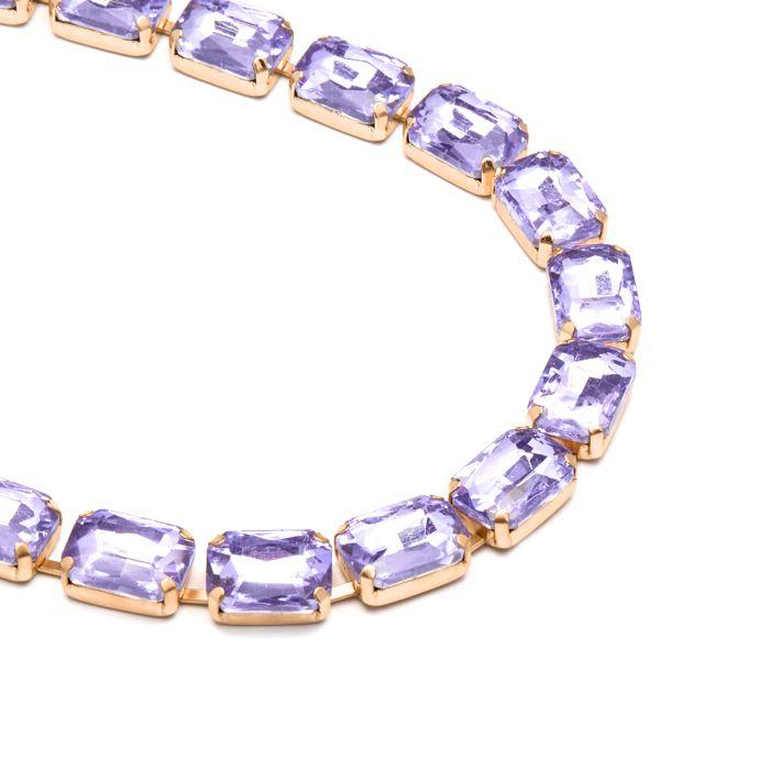 Collier Luxenter en cristal mauve et finition on or jaune 18 carats - Ankek
