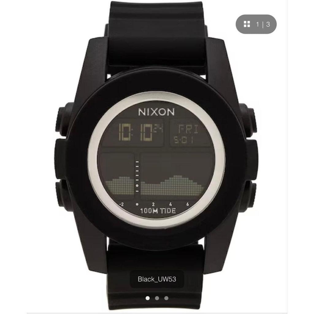 Used NIXON digital watch 100M TIDE black