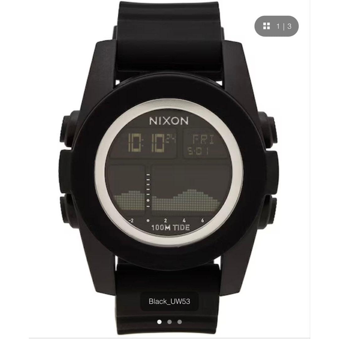 Used NIXON digital watch 100M TIDE black