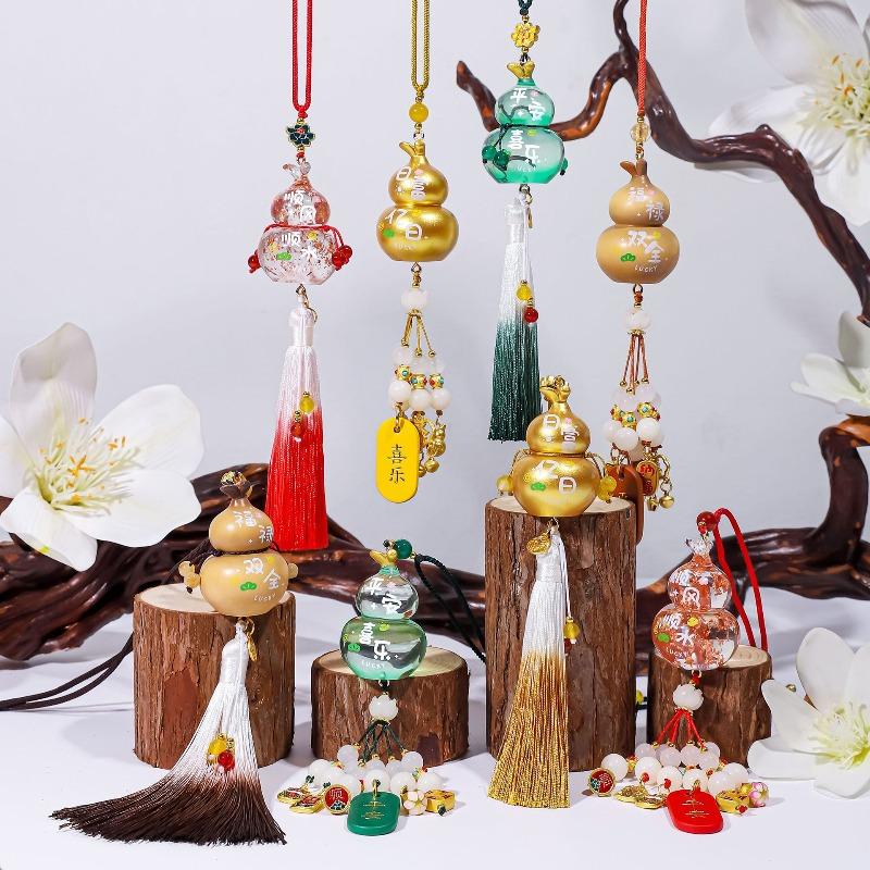 Suspensions de Voiture Gourde, Décoration de Rétroviseur Intérieur Suspensions de Voiture, Gourde Fulu en Résine Cadeau Atmosphère Suspensions de Voiture