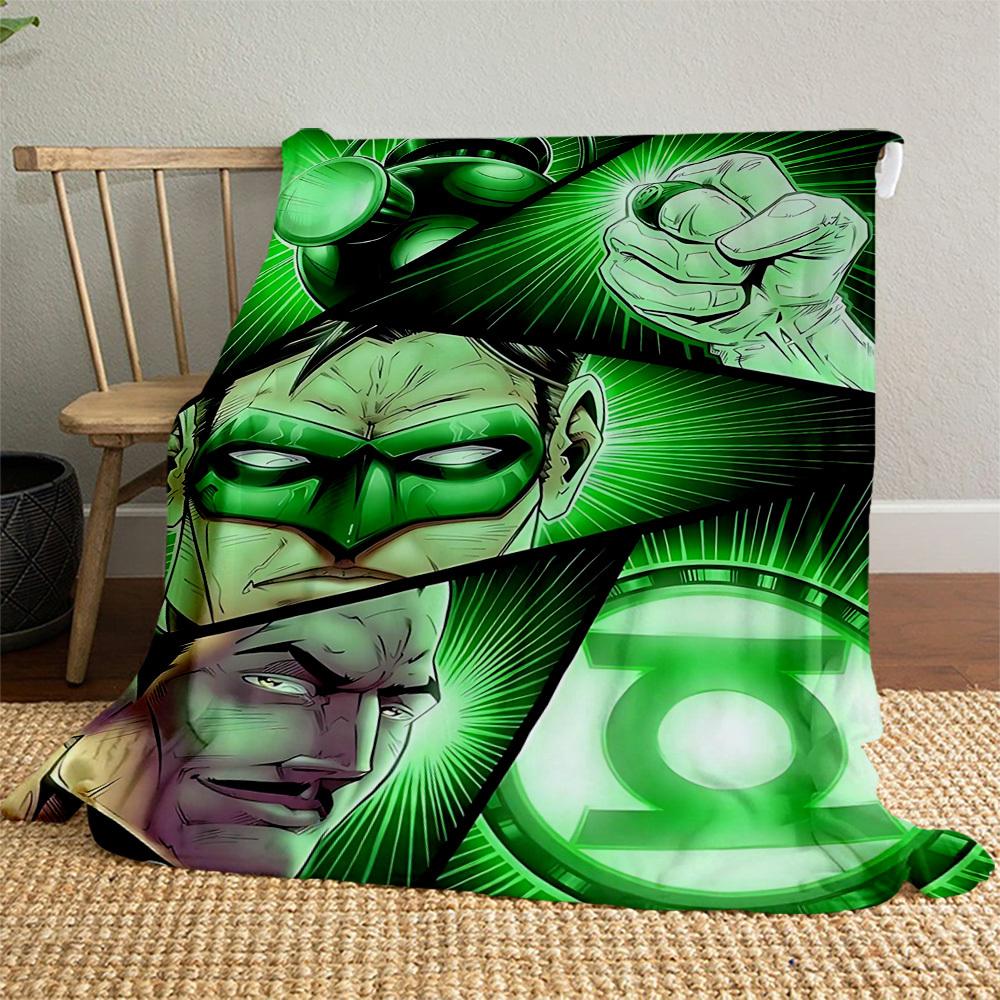 1pc Green LanternOutdoor Flannel Blanket Soft Plush Decor for Picnics, camping,Bedroom, Playroom, or Lunch Breakn1133A
