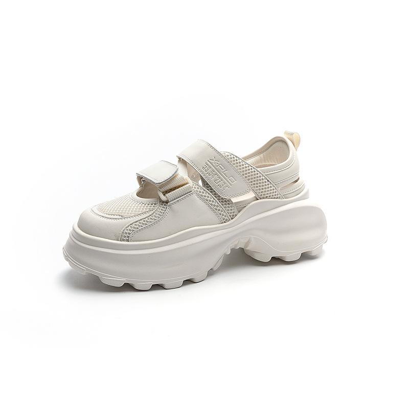 

Summer new bag head sandals women s thick-soled mesh breathable Velcro hollow sports and leisure shoes 40