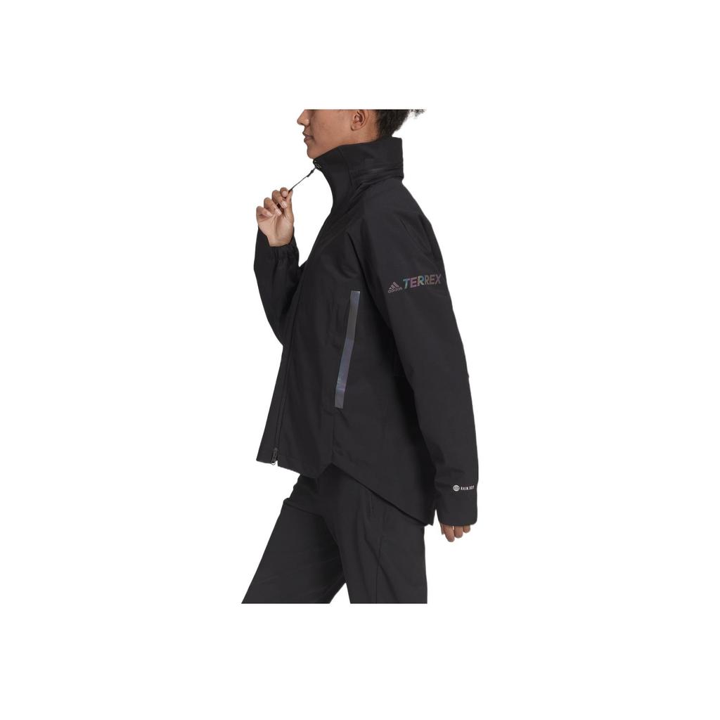 Adidas Terrex Cw Myshelter Rr Printed Zip-Up Hooded Jacket Women Jackets Black H65706
