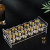 §Acrylic Glass Holder Display Rack Bar Wine Drinks Cup Storage Carrier Flight Tasting Serving Tray Double Row 6/8/12 Holes Cup