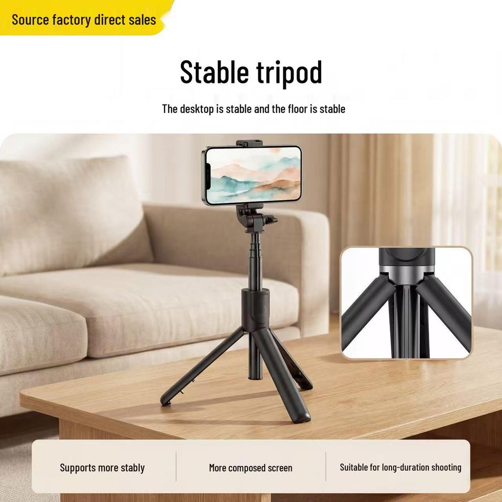 2026 Portable Selfie Stick Tripod with Bluetooth & Fill Light for Live Broadcasting