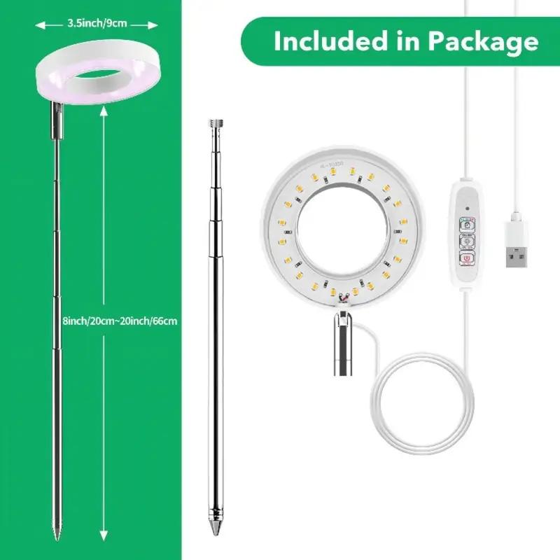 Verstellbare LED-Pflanzenlampe 2/4/8H Ein/Aus-Timer Vollspektrum Schreibtischlampe für Zimmerpflanzen Höhenverstellbare Gartendekoration