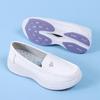 Air Cushion Nurse Shoes Women's Spring Summer Hollow Soft Sole Breathable Thick Sole Non-slip Leather Work Medical Shoes Spot