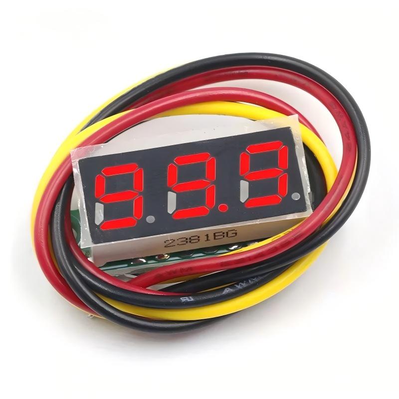 5pcs Mini Digital DC Voltmeter 0.28 Inch Two-Wire 2.5V-30V Mini Digital DC Voltmeter Voltage Tester Meter 5 Colours