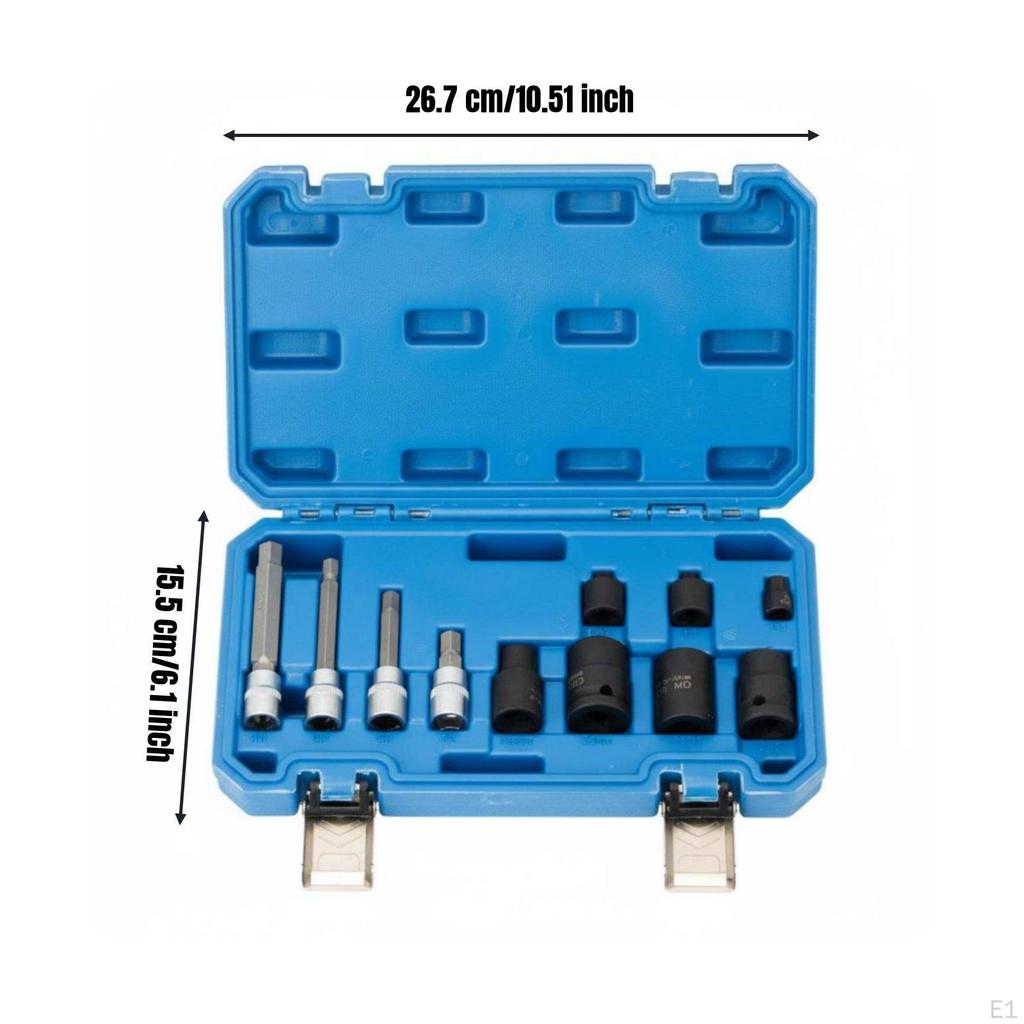 11 Pieces Brake Caliper Socket Set Molybdenum Steel Serrated Bit High Force
